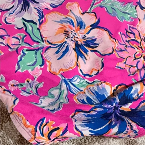 Lilly Pulitzer Pink Floral Halter One-Piece Swimsuit - Picture 11 of 12